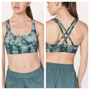 Lululemon 6 Energy Bra Shibori Tie Dye Moss Sea